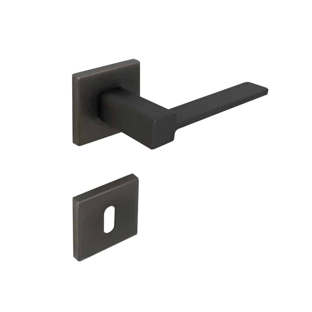 Poignée de porte intérieure (couple) en zamac finition - Noir, Zamak
