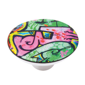 Bouton de meuble abs diamètre 50 mm sérigrafié graffiti 3 lot de 36 piéces - Multicouleur
