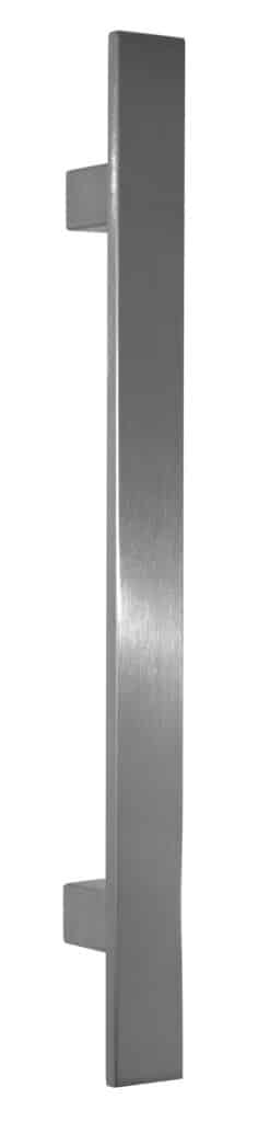 Poignée de tirage Rectangle 40x10 mm - Entraxe=350 - S=55 - L=500 mm - INOX 304 Brossé grain 240 - Gris / argent, Acier inoxydable