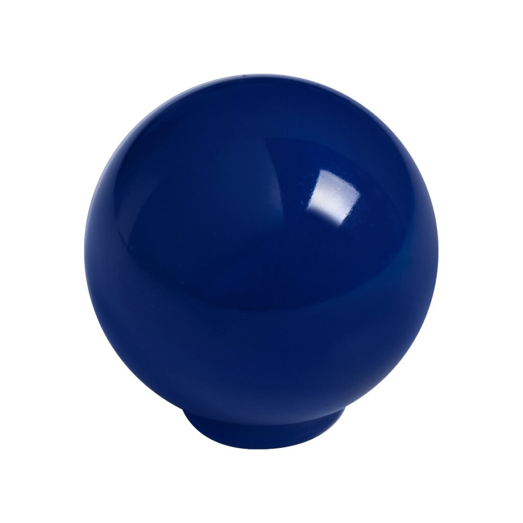Bouton de meuble   boule abs diamètre 29 mm bleu foncé brillant lot de 50 piéces