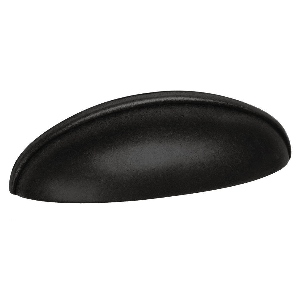Bouton de meuble zamac cuvette diamètre 64 mm oxyde decapé lot de 24 piéces - Noir, Zamak