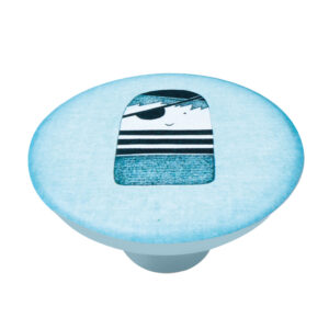 Bouton de meuble abs diamètre 50 mm sérigrafié pirate jeune lot de 36 piéces – Bleu