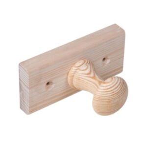 Porte manteau bois 1 bouton pin cru vertical lot de 12 piéces - Beige