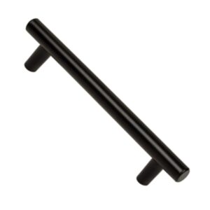 Poignée de meuble acier inox entraxe 128 mm peint noir mat lot de 24 piéces - Acier inoxydable