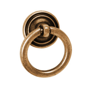 Bouton de meuble anneau zamac diamètre 32 mm vieux laiton lot de 36 piéces - Marron, Zamak