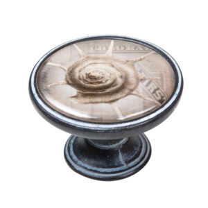 Bouton de meuble zamac diamètre 37 mm oxydé decapé coquille 2 lot de 12 piéces - Multicouleur, Zamak