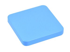 Bonton de meuble bois carré diamètre 70 mm en bois laqué bleu lot de 12 piéces