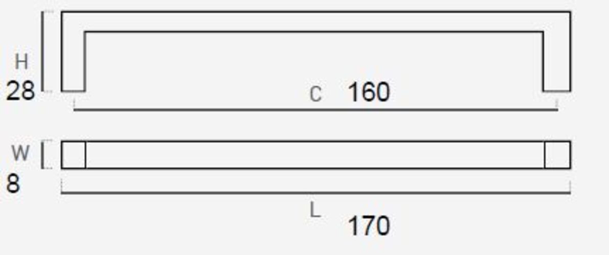 Poignée de meuble zamac entraxe 160 mm chrome mat lot de 12 piéces - Gris / argent, Zamak - imagine 2