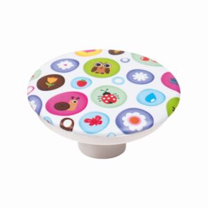 Bouton de meuble abs diamètre 50 mm  sérigrafié enfant lot de 36 piéces - Multicouleur
