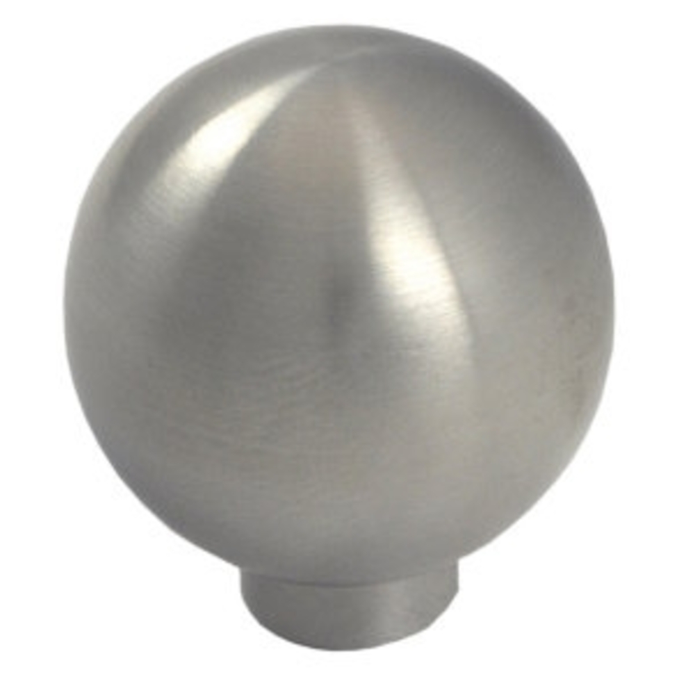 Bouton de meuble acier nickel brossé diamètre 30 mm lot de 12 piéces - Gris / argent, Acier nickelé