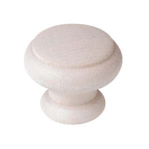 Bouton de meuble bois diamètre 40 mm  peint blanc lot de 24 piéces