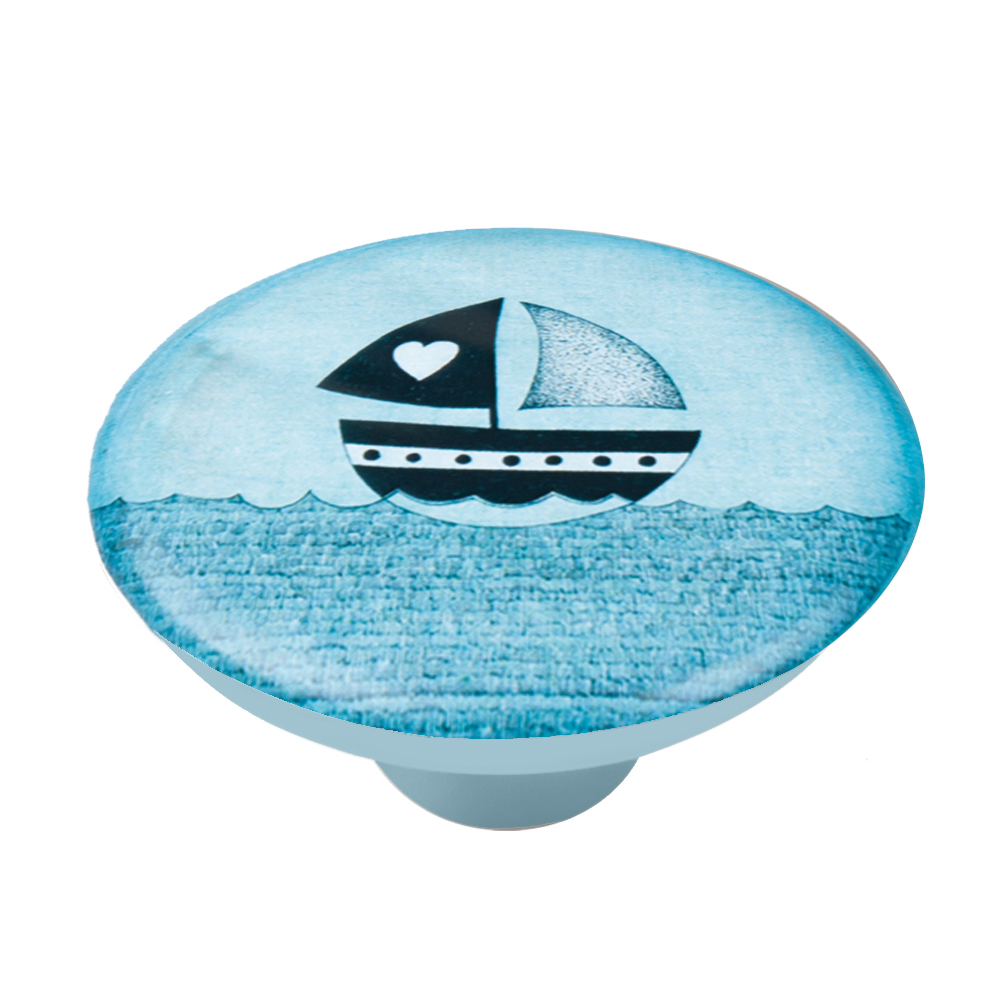 Bouton de meuble abs diamètre 50 mm sérigrafié bougie lot de 36 piéces - Bleu