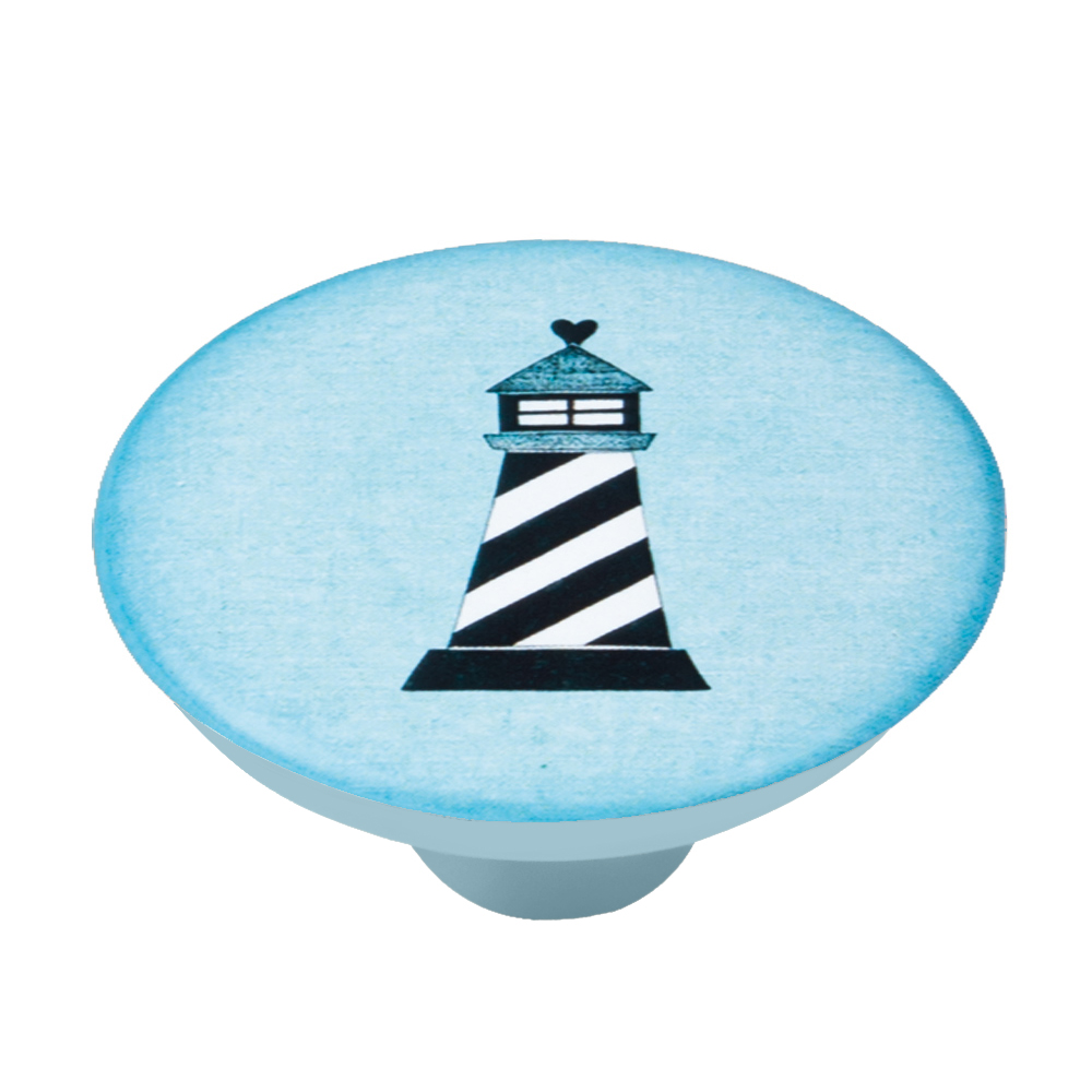 Bouton de meuble abs diamètre 50 mm sérigrafié phare lot de 36 piéces - Bleu