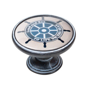 Bouton de meuble zamac diamètre 37 mm oxydé decapé rudder lot de 12 piéces - Multicouleur, Zamak