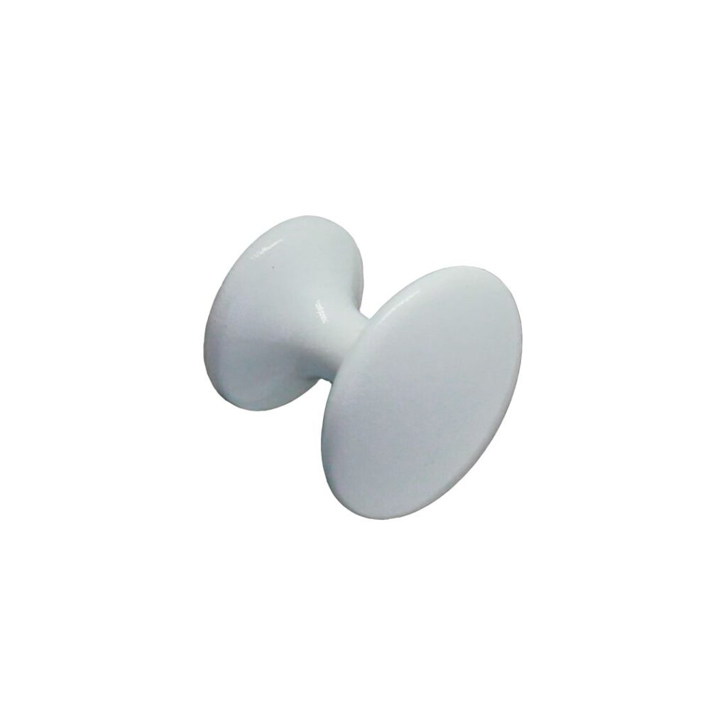 Bouton de meuble en zamac finition blanc brillant diamètre 25 mm - Zamak