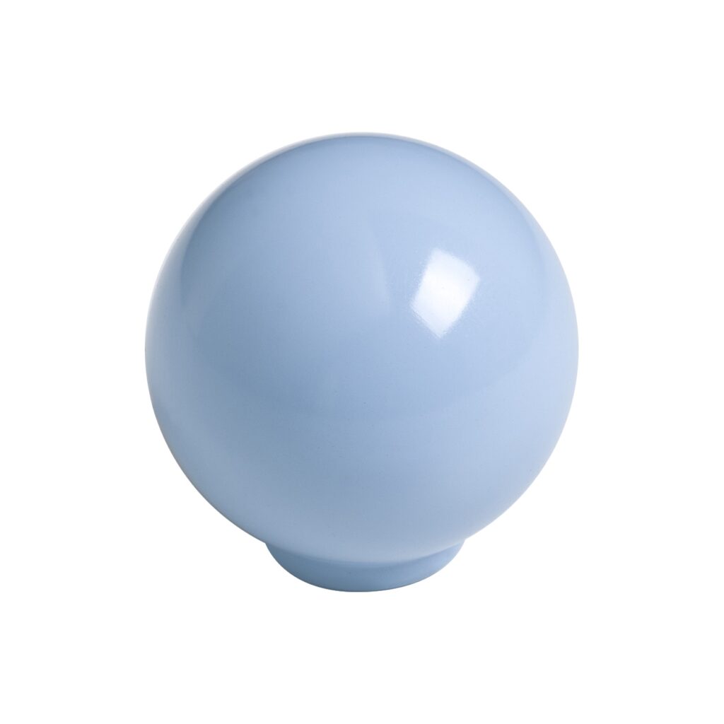 Bouton de meuble   boule abs diamètre 24 mm bleu bébé brillant lot de 75 piéces