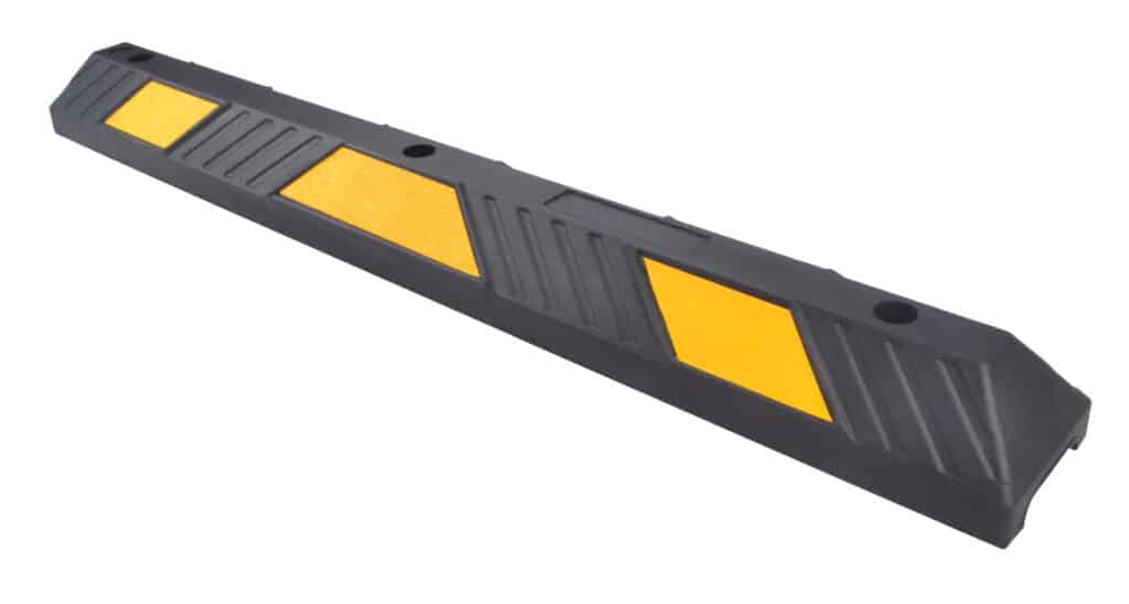 Butée de parking, 1220 mm caoutchouc. Lot de 48 pièces. - Noir