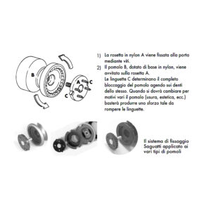 Bouton fixe, de tirage de porte, D:50 mm, en aluminium, Électrocoloration marron foncé, avec système de fixation rapide et antivol, breveté. – Image 6