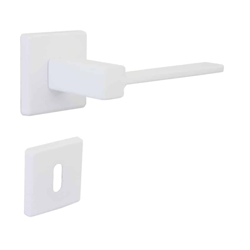 Poignée de porte intérieure (couple) en zamac finition blanc brillant - Zamak