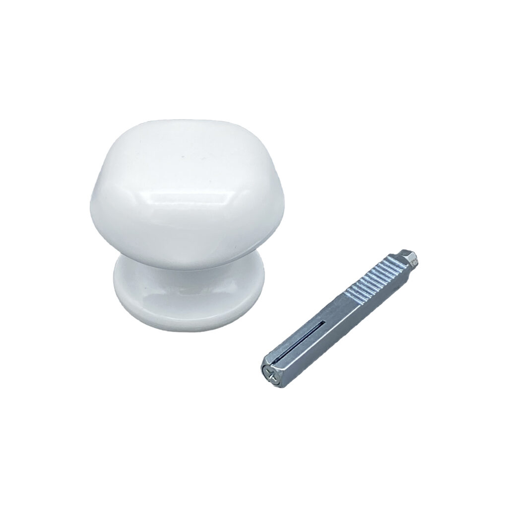 Bouton De Porte Ø60 mm  en Aluminium BLANC RAL 9010.