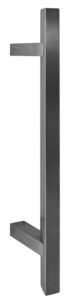 Poignée de tirage carrée 25×25 mm – Entraxe=350 – S=85 – A=70 – L=500 mm – incliné 45° – INOX 304 Brossé grain 240 – Gris / argent, Acier inoxydable