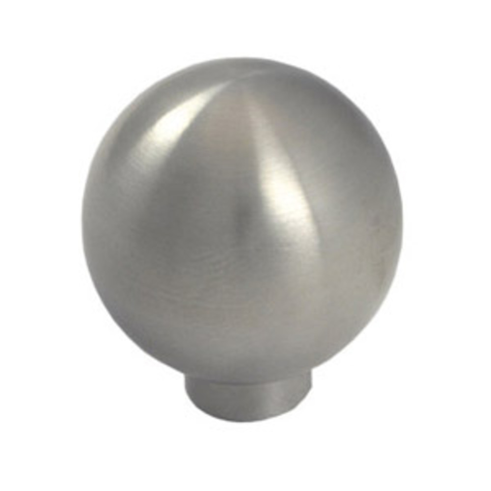 Bouton de meuble acier nickel brossé diamètre 25 mm lot de 12 piéces - Gris / argent, Acier nickelé