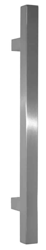 Poignée de tirage Carrée 25x25 mm - Entraxe=350 - S=70 - L=500 mm - INOX 304 Brossé grain 240 - Gris / argent, Acier inoxydable