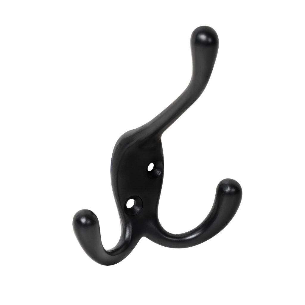 Porte manteau triple zamac noir 100 mm lot de 12 piéces - Blanc, Zamak