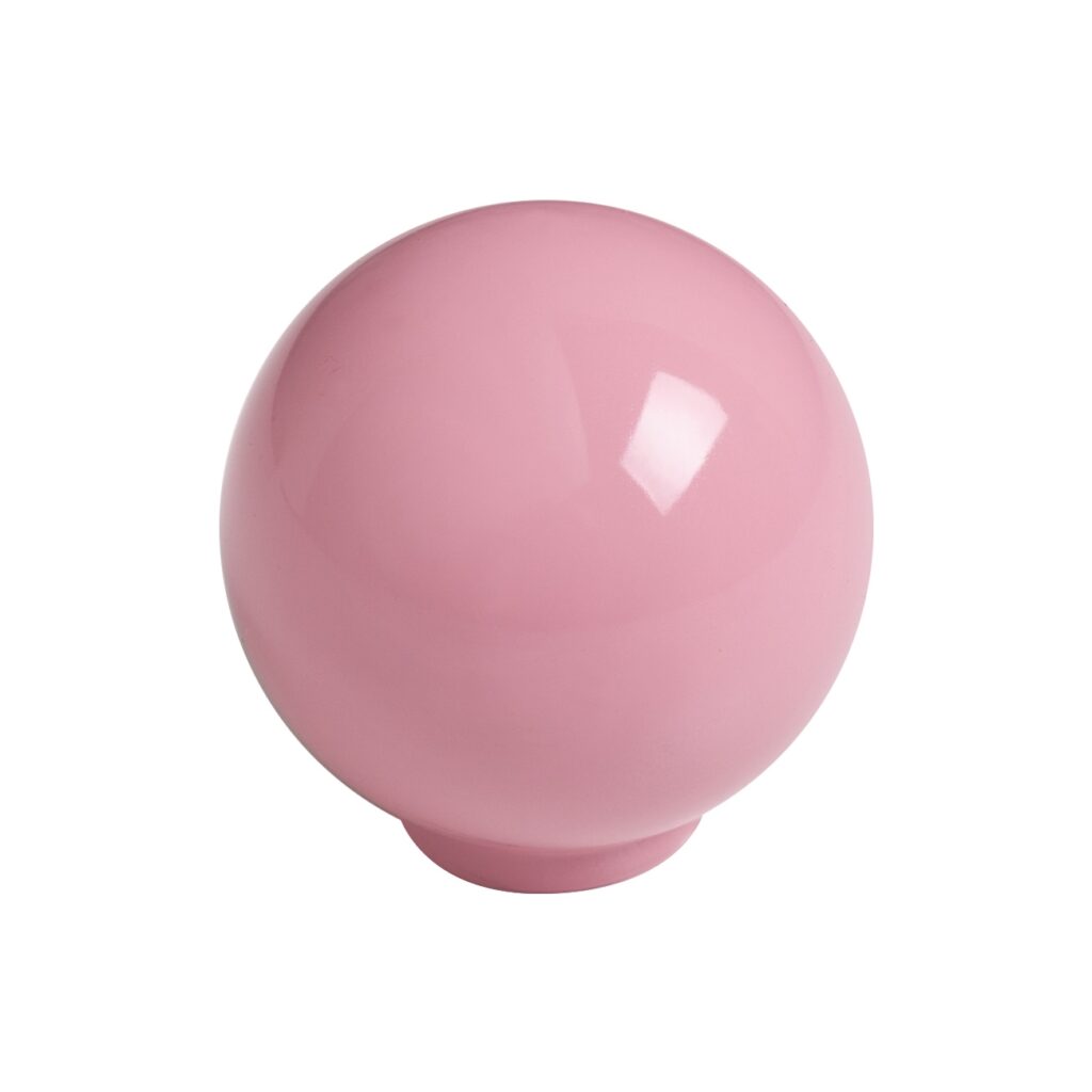 Bouton de meuble boule abs diamètre   24 mm rose brillant lot de 75 piéces