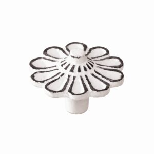 Bouton de meuble fer diamètre 47 mm en fer vieilli patiné blanc lot de 24 piéces
