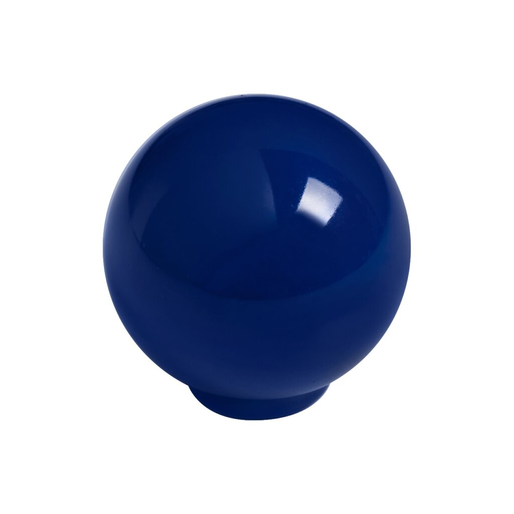 Bouton de meuble   boule abs diamètre 24 mm bleu foncé brillant lot de 75 piéces
