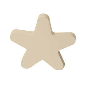 Bouton de meuble bois étoile diamètre 67 mm en bois laqué sable lot de 12 piéces - Beige