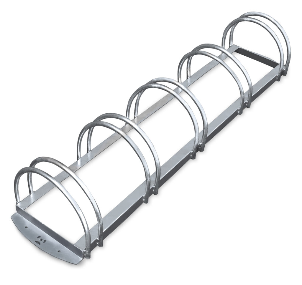 Râtelier vélos à 5 places parallèles, Lot de 24 pièces. - Gris / argent, Acier
