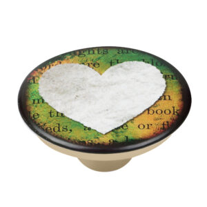 Bouton de meuble abs diamètre 50 mm sérigrafié cœur 5 lot de 36 piéces - Vert