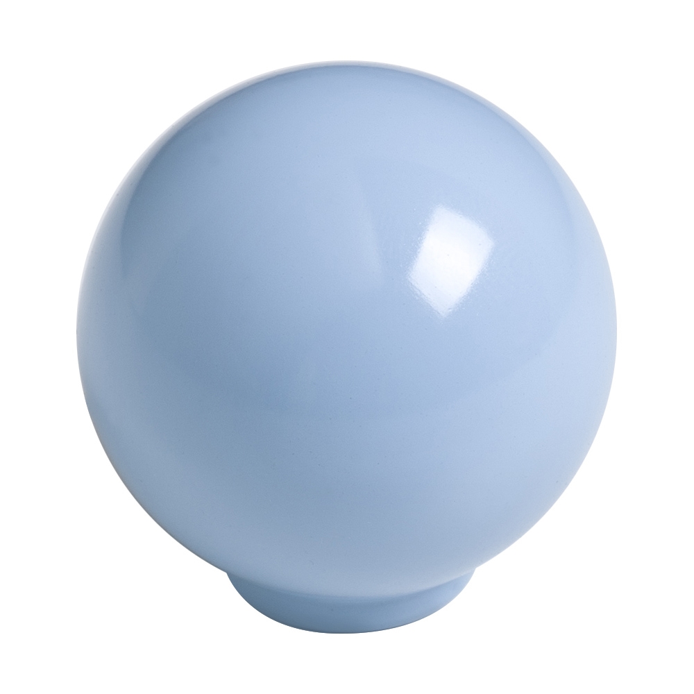 Bouton de meuble   boule abs diamètre 34 mm bleu bébé brillant lot de 50 piéces