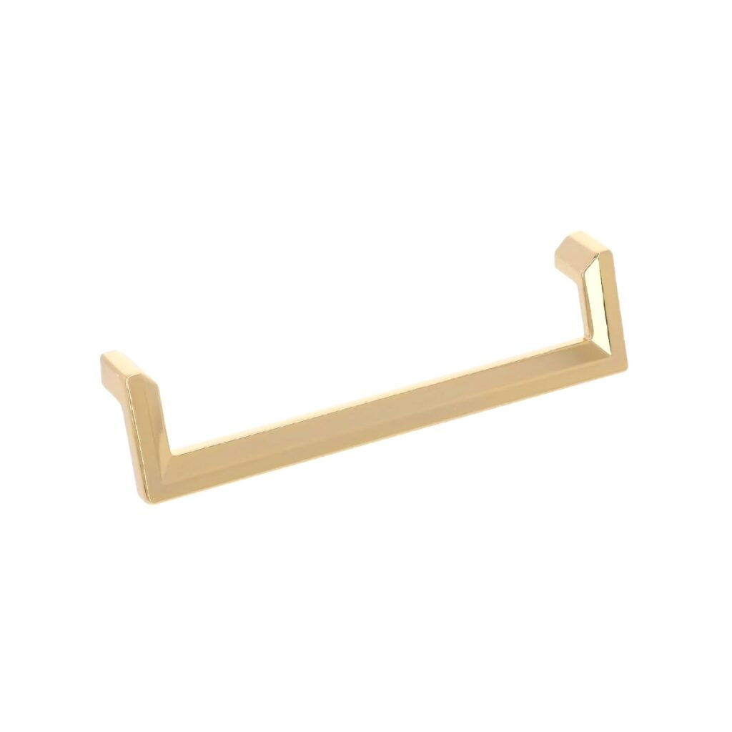 Poignée pour meubles en zamac Entraxe 160mm plaqué or Lot de 6 - Jaune / doré, Zamak