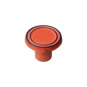 Bouton de meuble fer diamètre 35 mm en fer vieilli patiné orange lot de 24 piéces - Orange / cuivré