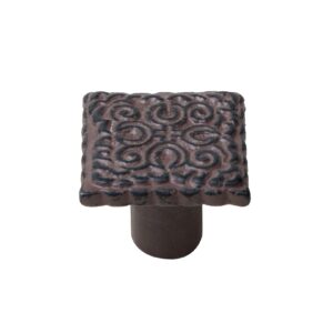 Bouton de meuble fer diamètre 32x32 mm en fer vieilli patiné brun mat lot de 24 piéces - Marron