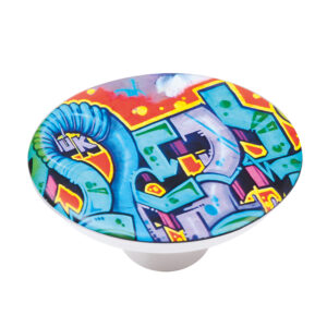 Bouton de meuble abs diamètre 50 mm sérigrafié graffiti 4 lot de 36 piéces - Multicouleur