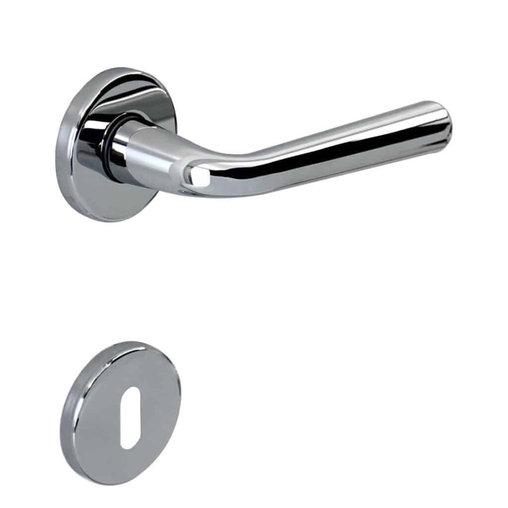 Poignée de porte intérieure (couple) en zamac finition chrome brillant - Gris / argent, Zamak
