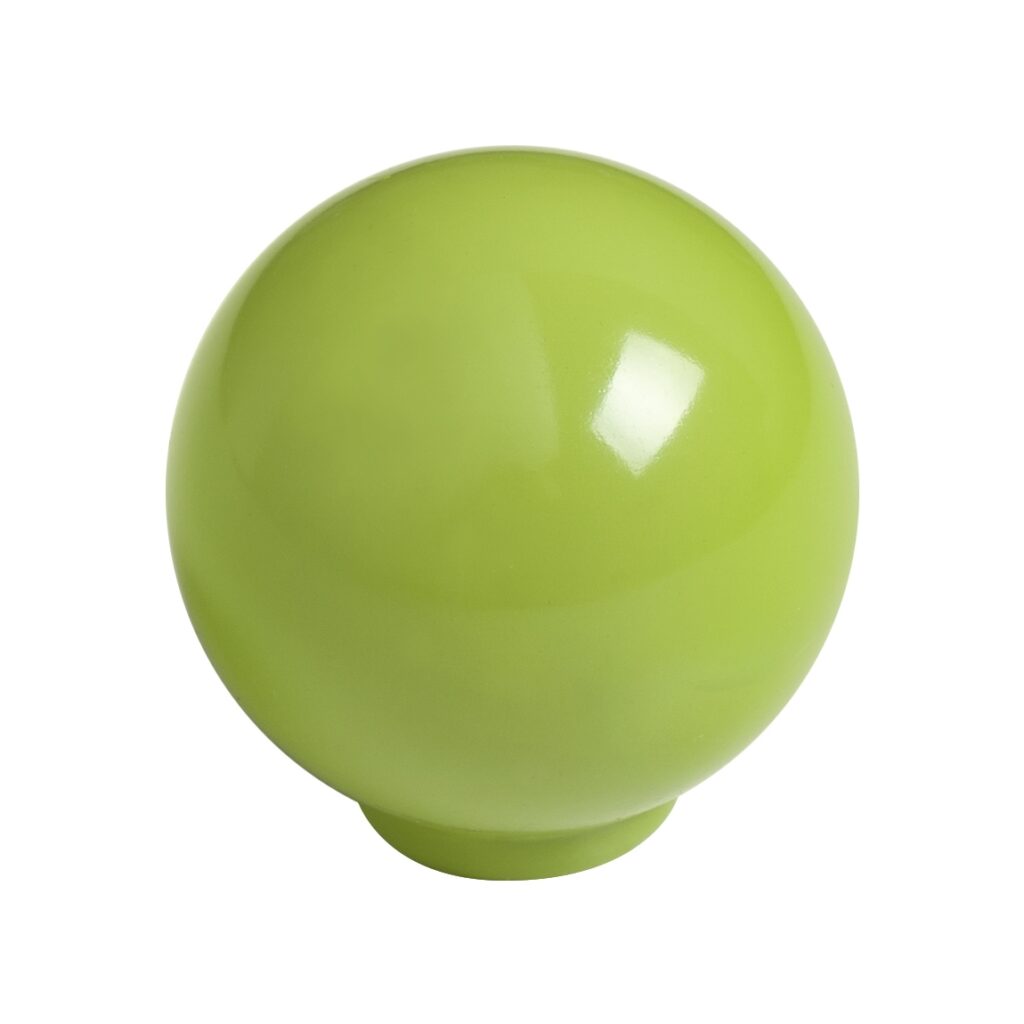 Bouton de meuble boule abs diamètre   29 mm vert pistache brillant lot de 50 piéces
