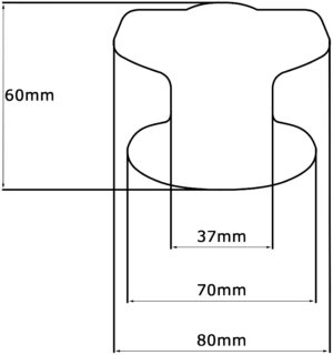 Bouton fixe, de tirage de porte, D:80 mm, en aluminium, Bronze satiné, avec système de fixation rapide et antivol, breveté. – Image 5