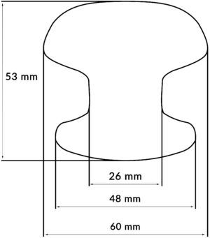 Bouton fixe, de tirage de porte, D:60 mm, en aluminium, Bronze satiné, avec système de fixation rapide et antivol, breveté. – Image 5