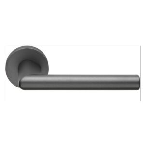 2 Poignée rosace carrée, Système de montage ultrarapide Click Clack , gris anthracite, garantie 5 ans, pour porte intérieure sans clé. - Gris / argent, Zamak