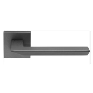 Poignée , Lot de 20 rosace carrée, montage ultrarapide Click Clack, gris anthracite, Garantie 5 ans, pour porte intérieure sans clé. – Gris / argent, Zamak