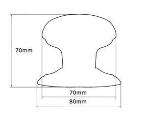 Bouton fixe, de tirage de porte,Lot de 6, D:70 mm, en Laiton, Laiton poli, avec système de fixation - immagine 5