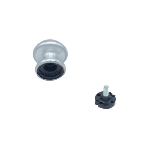 Bouton fixe, de tirage de porte, D:60 mm, en aluminium, Argent poli, avec système de fixation rapide et antivol, breveté. – Image 3