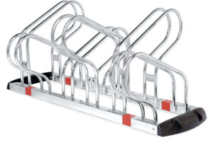 Râtelier porte vélos *premium* à 6 places opposées, Lot de 18 - Gris / argent, Acier zingué
