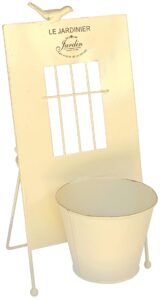 Jardinière métal beige "Le Jardinier", a poser H 37cm,