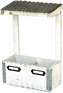 Jardinière double pot en bois - Blanc
